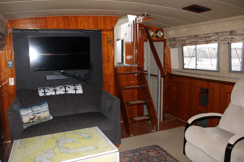 Slide: The Image of 42 ft Bertram - Salon looking aft - 6163823