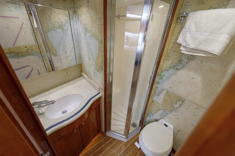 Slide: The Image of Hatteras 60 Reel Hook'Up - Interior Stateroom Head 2002 Hatteras 60 Convertible Reel Hook'Up - 6109242
