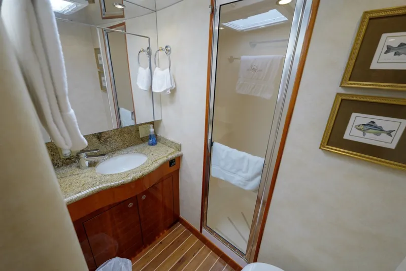 Slide: The Image of Hatteras 60 Reel Hook'Up - Interior Stateroom Head 2002 Hatteras 60 Convertible Reel Hook'Up - 7382540