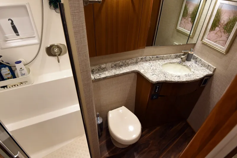 Slide: The Image of 2016 Viking 55 Convertible TAG Team Master Stateroom Head - 6112528