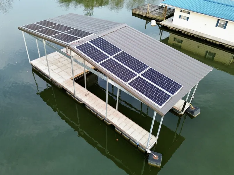 Slide: The Image of Custom Premier Docks 16 x 40 Solar Powered Dock 2022 - 6145990