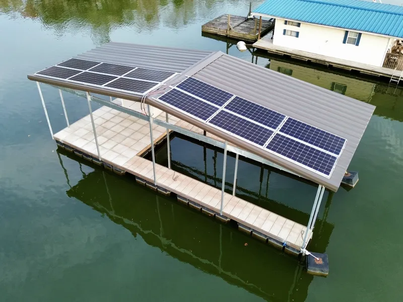 Slide: The Image of Custom Premier Docks 16 x 40 Solar Powered Dock 2022 - 6146055
