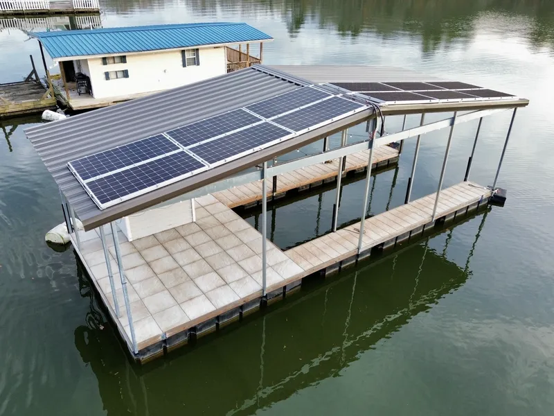 Slide: The Image of Custom Premier Docks 16 x 40 Solar Powered Dock 2022 - 6146057