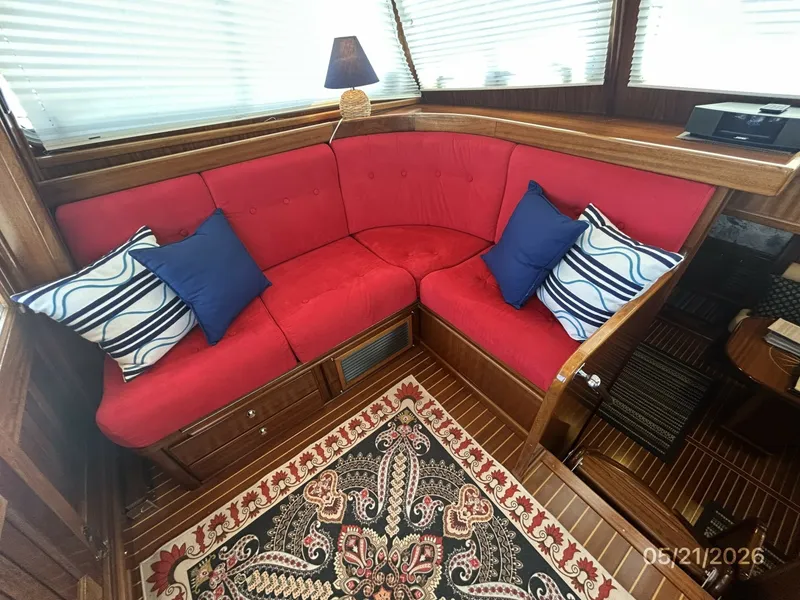Slide: The Image of 43' Menorquin pilothouse port seating - 6155185