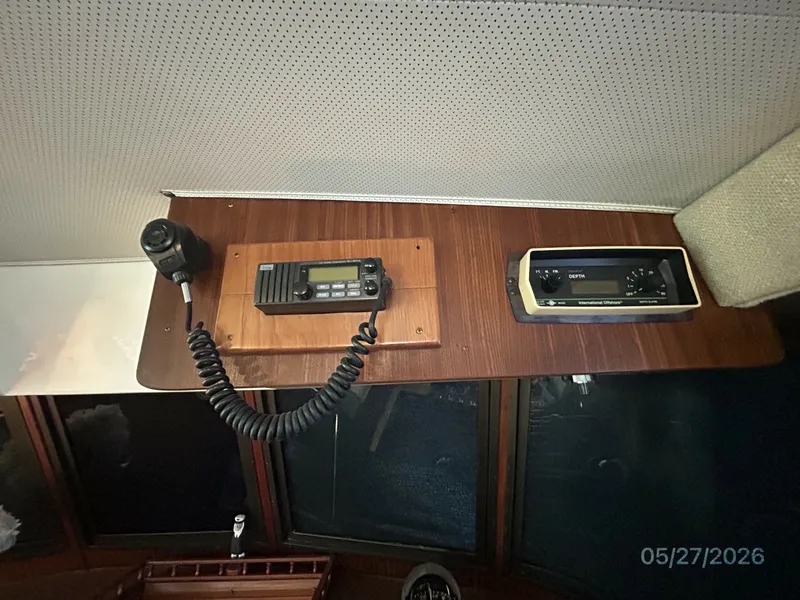 Slide: The Image of 42' Hatteras lower helm overhead electronics - 6248088