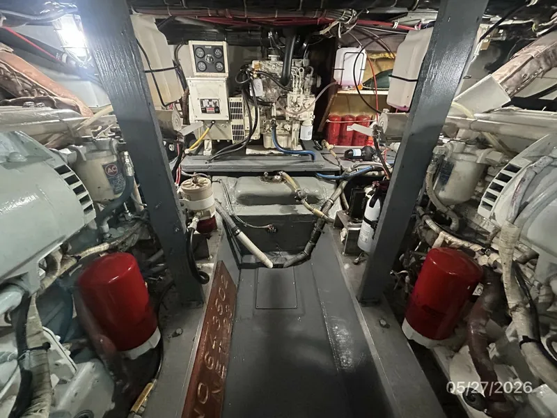 Slide: The Image of 42' Hatteras engine room aft - 6248054