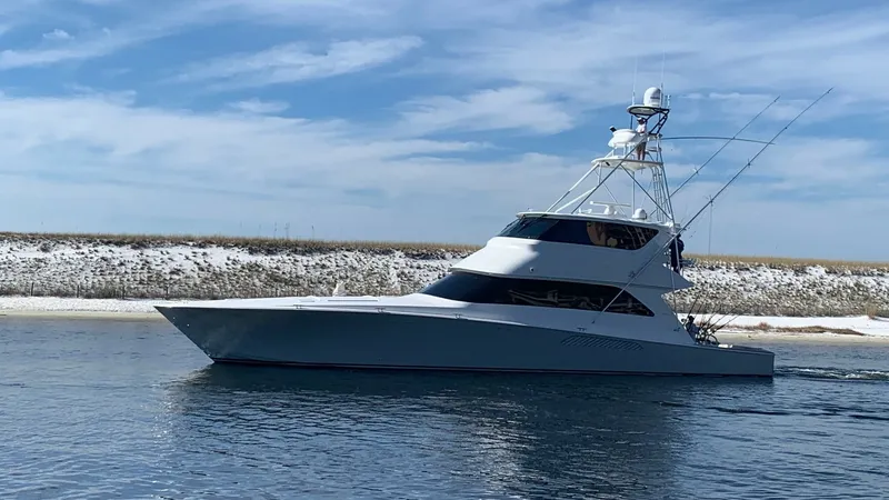 The Image of 2007 74 Viking 74 Enclosed Bridge Never Settle - Port Profile (3) - 6312543