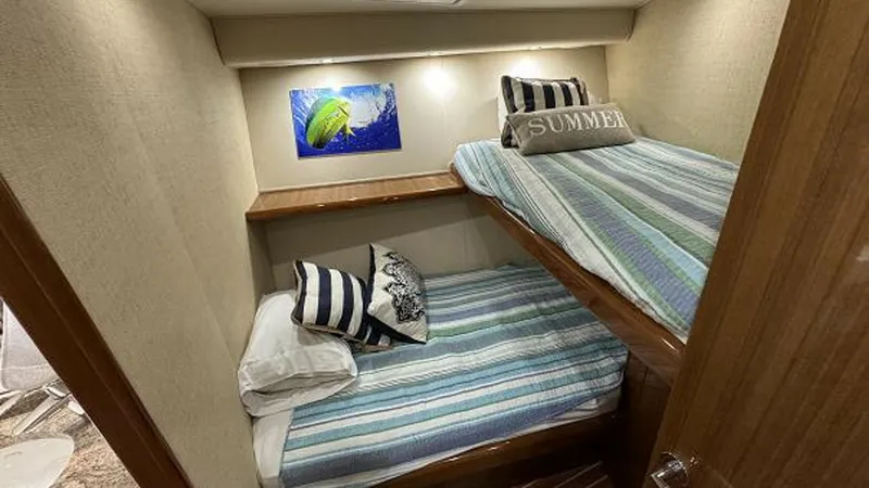 Slide: The Image of 2007 74 Viking 74 Enclosed Bridge Never Settle - Guest Stateroom - 6312556