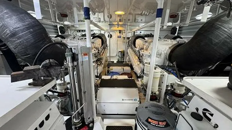 Slide: The Image of 2007 74 Viking 74 Enclosed Bridge Never Settle - Engine Room - 6312572