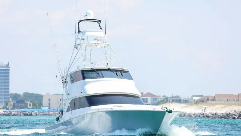 Slide: The Image of 2007 74 Viking 74 Enclosed Bridge Never Settle - Bow - 6312589