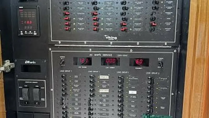 Slide: The Image of 2007 74 Viking 74 Enclosed Bridge Never Settle - Main Electrical Panel - 6312550
