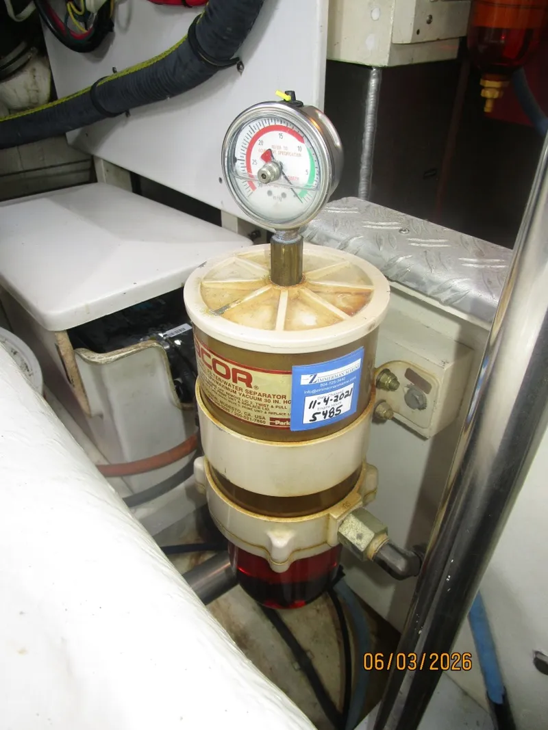 Slide: The Image of 46' Grand Banks starboard Racor fuel filter - 6284963