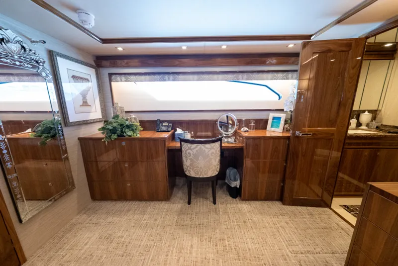 Slide: The Image of 2020 Viking 92 Skybridge Master Stateroom Vanity - 7383274