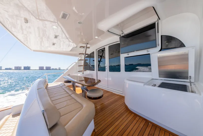 Slide: The Image of 2020 Viking 92 Skybridge Aft Deck Seating - 7383305