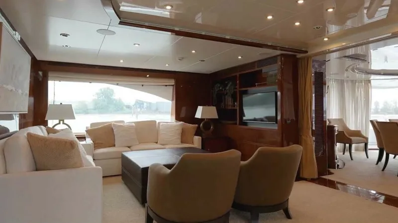 Slide: The Image of Benetti 145 Domani - Interior 2nd Deck Skylounge 2004 Benetti 145 Motor Yacht Domani - 7649433