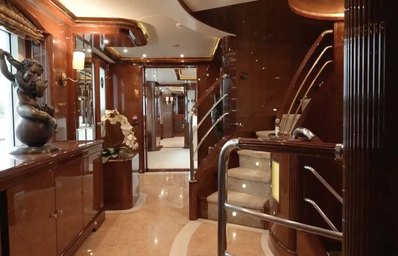 Slide: The Image of Benetti 145 Domani - Interior Main Deck Grand Staircase 2004 Benetti 145 Motor Yacht Domani - 7649429