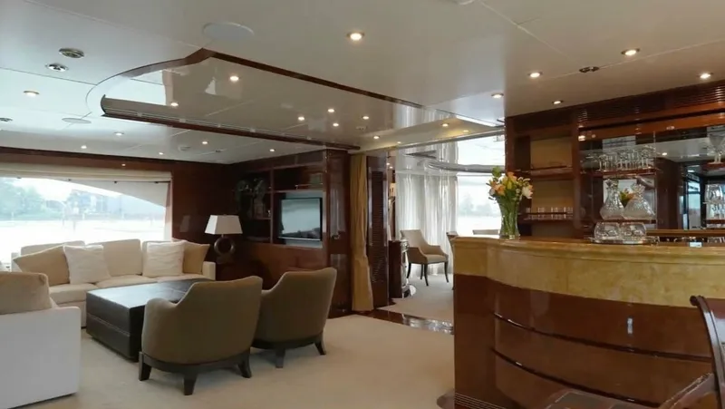 Slide: The Image of Benetti 145 Domani - Interior 2nd Deck Skylounge 2004 Benetti 145 Motor Yacht Domani - 7649434