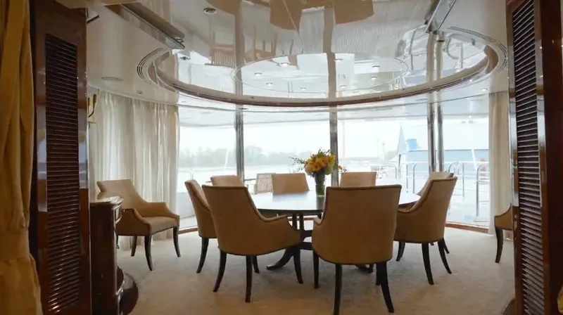 Slide: The Image of Benetti 145 Domani - Interior 2nd Deck "Winter Garden" dinning area, Aft 2004 Benetti 145 Motor Yacht Domani - 7649435