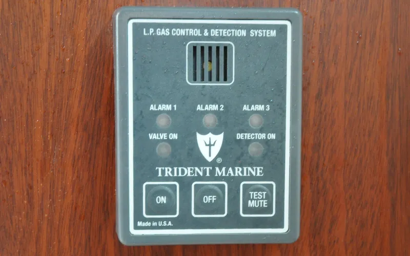 Slide: The Image of 1958 Bunker and Ellis 42 | Aleria L.P. gas control system panel on 1958 Bunker and Ellis 42 boat. - 6307531