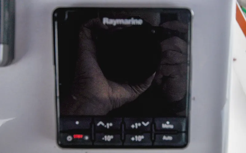 Slide: The Image of 1993 Catalina 42 | Kanga Close-up of a Raymarine control panel on a 1993 Catalina 42 yacht. - 6318878
