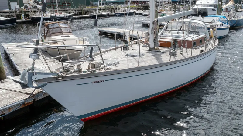 The Image of 1987 Wittholtz/Luzier 49 | Destiny 1987 Custom Wittholtz/Luzier Sloop/Cutter docked at marina, named "Destiny". - 6318977
