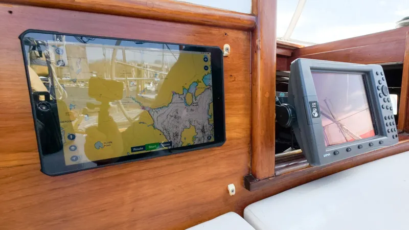 Slide: The Image of 1987 Wittholtz/Luzier 49 | Destiny Navigation screens on 1987 Custom Wittholtz/Luzier Sloop/Cutter, displaying nautical charts. - 6320701