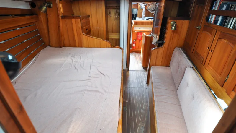 Slide: The Image of 1987 Wittholtz/Luzier 49 | Destiny Interior of 1987 Custom Wittholtz/Luzier Sloop/Cutter with wooden finish and cozy seating. - 6319027