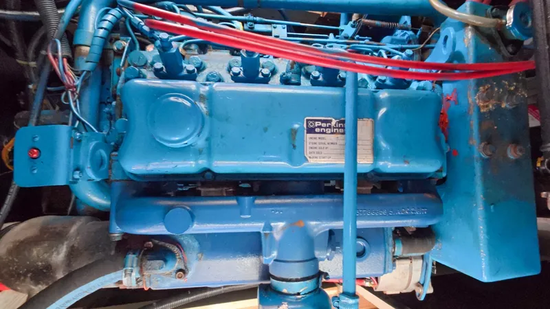 Slide: The Image of 1987 Wittholtz/Luzier 49 | Destiny Blue Perkins engine in a 1987 Custom Wittholtz/Luzier Sloop/Cutter sailboat. - 6323965