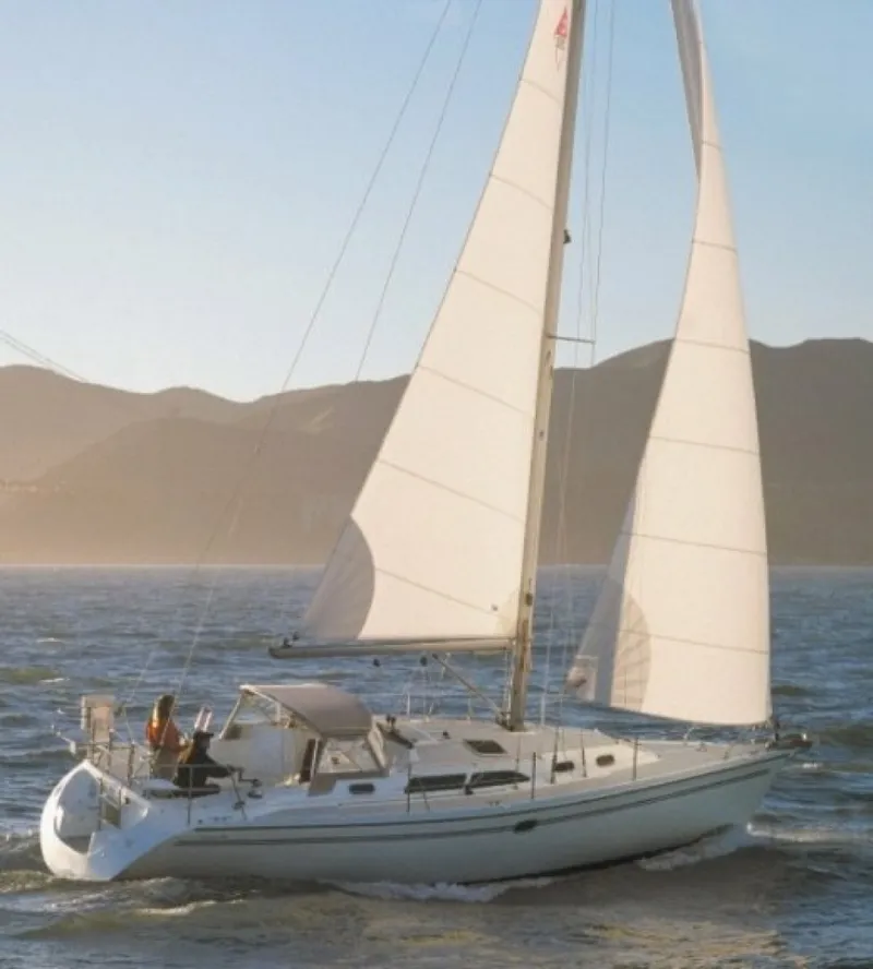 Slide: The Image of 2005 Catalina 350 Brochure Sailing on Port Tack - 6473482