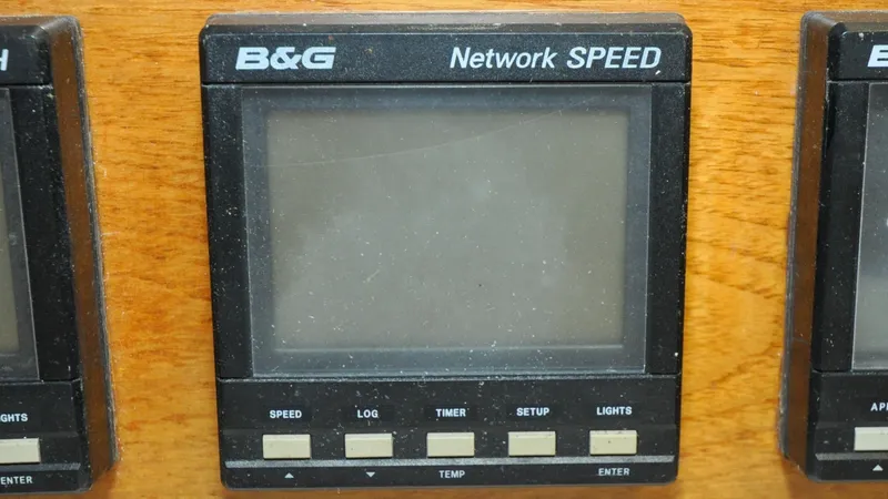 Slide: The Image of 1984 Bristol 41.1 | Petrel B&G Network SPEED display on 1984 Bristol 41.1 yacht, featuring control buttons. - 6523056
