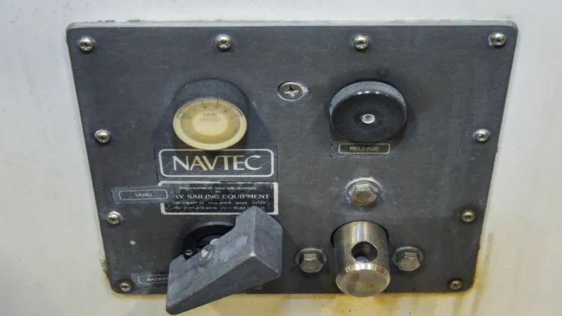 Slide: The Image of 1984 Bristol 41.1 | Petrel Control panel of a 1984 Bristol 41.1 sailboat featuring Navtec sailing equipment. - 6523062