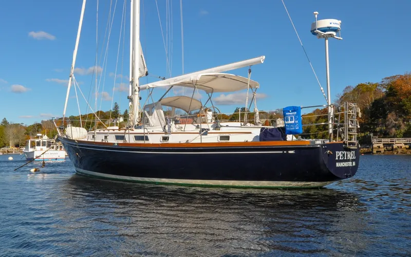 Slide: The Image of 1984 Bristol 41.1 | Petrel Sailboat "Petrel" anchored in scenic waters. - 6523148