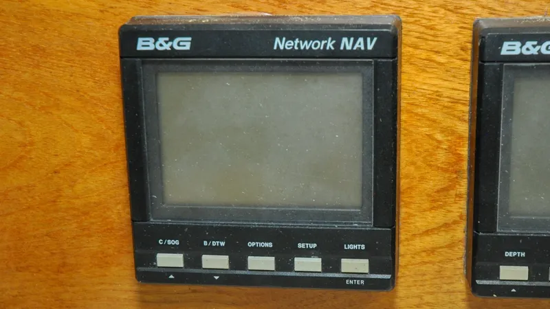 Slide: The Image of 1984 Bristol 41.1 | Petrel B&G Network NAV display on 1984 Bristol 41.1 yacht, mounted on wooden panel. - 6523054