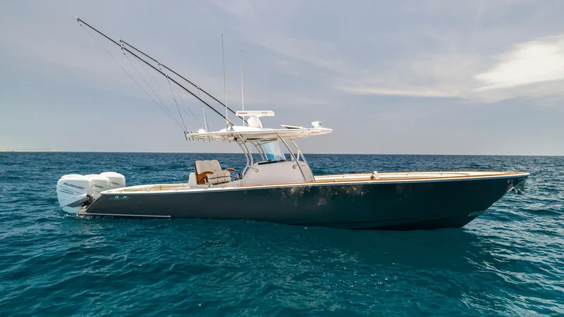 Slide: The Image of Side Profile of V-37 on Open Water The 2022 Valhalla V-37 showcases a sleek side profile, highlighting its robust hull and elegant lines. Designed by Valhalla Boatworks, this vessel combines functionality with style, featuring a spacious deck and advanced fishing amenities. The powerful ou - 6536780
