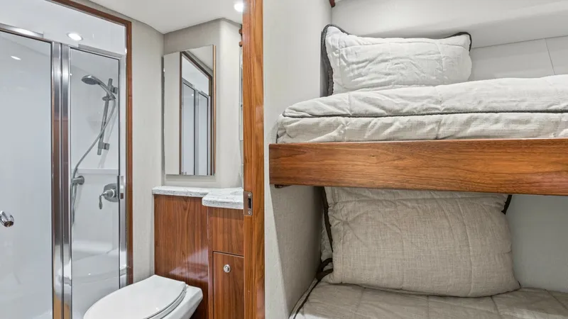 Slide: The Image of 2020 68 Viking Convertible Gunpowder Port Stateroom and Head - 6602100