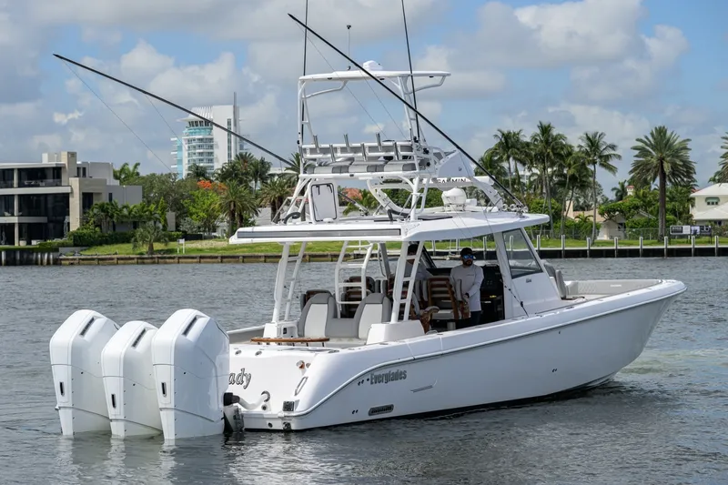 Slide: The Image of Everglades 45 GALLANT LADY - Starboard Aft Profile 2023 Everglades 455 Center Console GALLANT LADY - 7656360