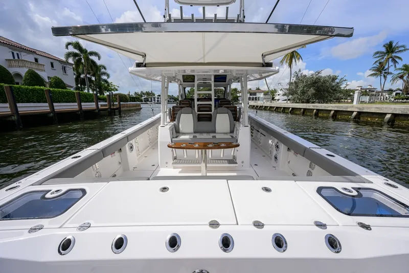 Slide: The Image of Everglades 45 GALLANT LADY - Cockpit Shade Cover 2023 Everglades 455 Center Console GALLANT LADY - 7656356