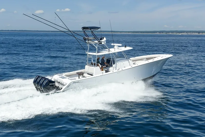 Slide: The Image of Front Runner 39 LONESOME COWBOY - Aerial Running Shot 2021 Front Runner 39 Center Console LONESOME COWBOY - 7656542
