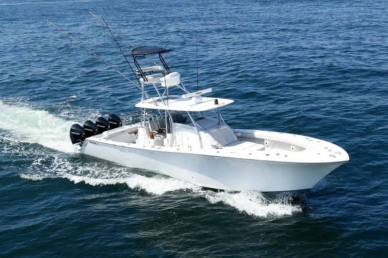 Slide: The Image of Front Runner 39 LONESOME COWBOY - Aerial Running Shot 2021 Front Runner 39 Center Console LONESOME COWBOY - 7656541