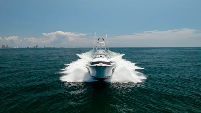 Slide: The Image of 2021 65 Hatteras GT On the DL Running Shot Profile (4) - 7403497