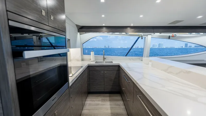 Slide: The Image of 2021 65 Hatteras GT On the DL Salon-Galley (10) - 7403425
