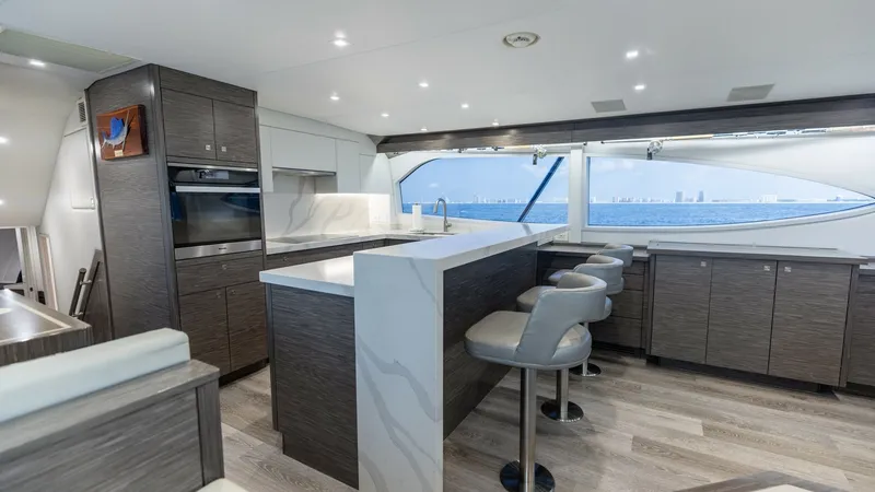 Slide: The Image of 2021 65 Hatteras GT On the DL Salon-Galley (9) - 7403424