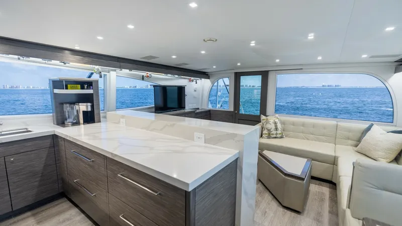 Slide: The Image of 2021 65 Hatteras GT On the DL Salon-Galley (15) - 7403430