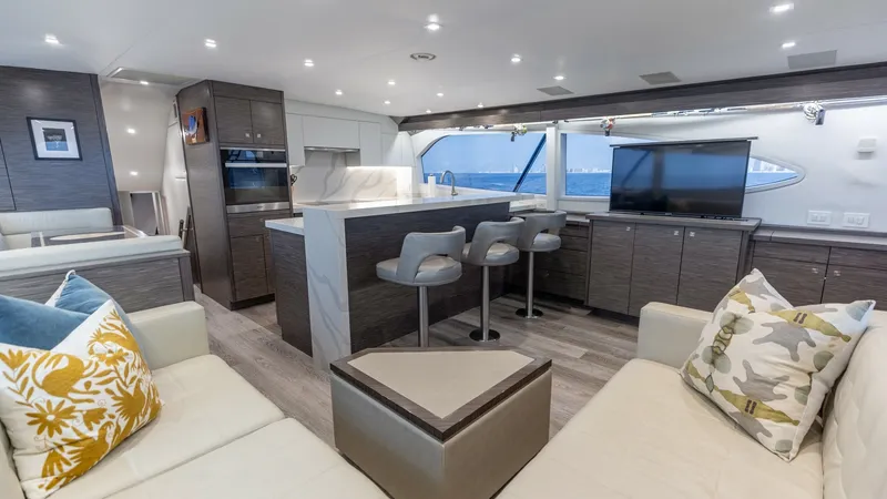 Slide: The Image of 2021 65 Hatteras GT On the DL Salon-Galley (5) - 7403413