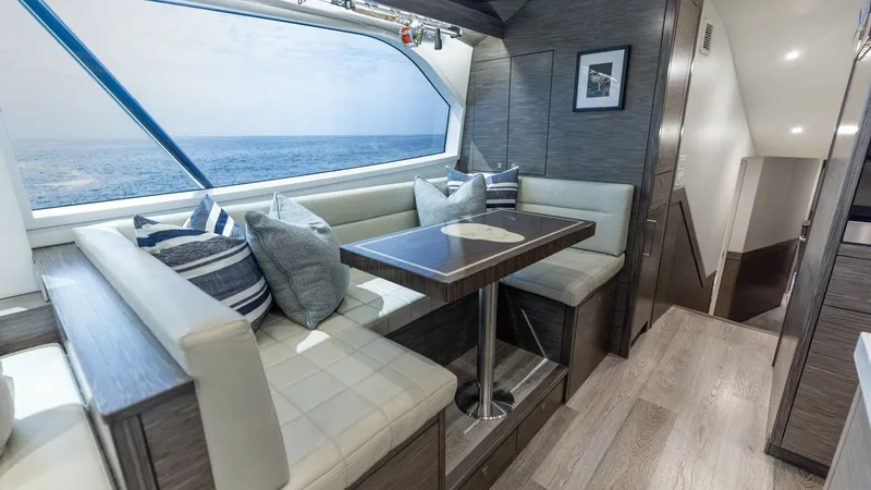 Slide: The Image of 2021 65 Hatteras GT On the DL Dinette (2) - 7403432