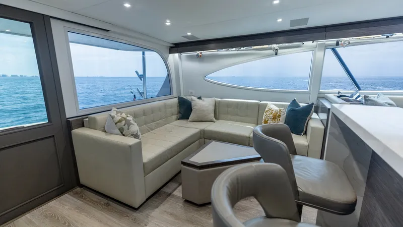 Slide: The Image of 2021 65 Hatteras GT On the DL Salon-Galley (7) - 7403422