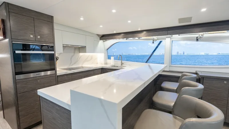 Slide: The Image of 2021 65 Hatteras GT On the DL Salon-Galley (2) - 7403418