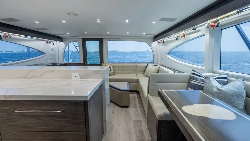 Slide: The Image of 2021 65 Hatteras GT On the DL Salon-Galley (13) - 7403428