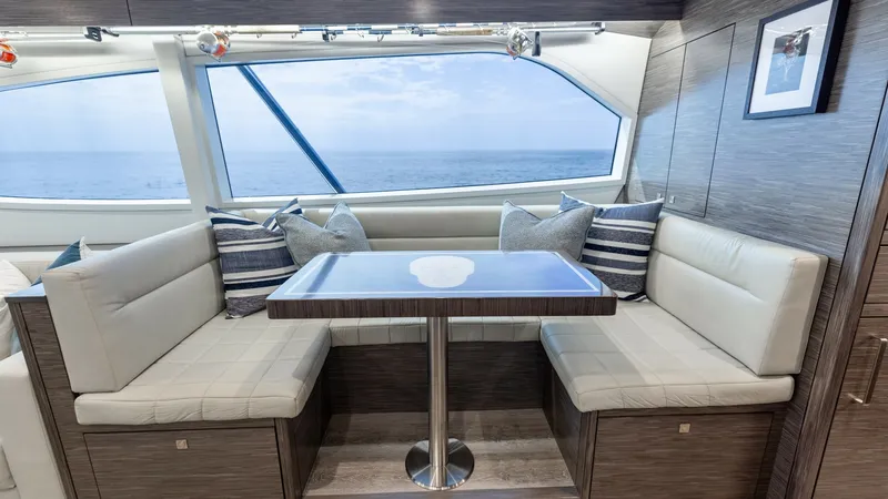 Slide: The Image of 2021 65 Hatteras GT On the DL Dinette (3) - 7403433