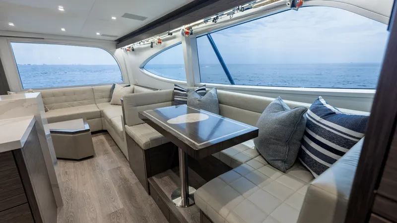Slide: The Image of 2021 65 Hatteras GT On the DL Dinette (1) - 7403431